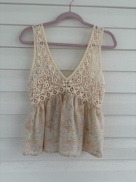 Zara Tops - Zara Paisley Crochet Lace Top Boho Sheer Festival Blouse Cottagecore